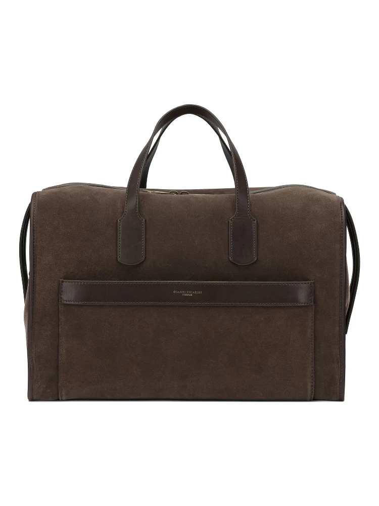 Travel bag in suede leather