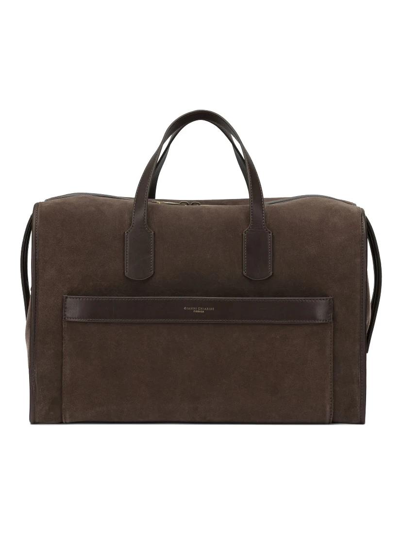 Travel bag in suede leather