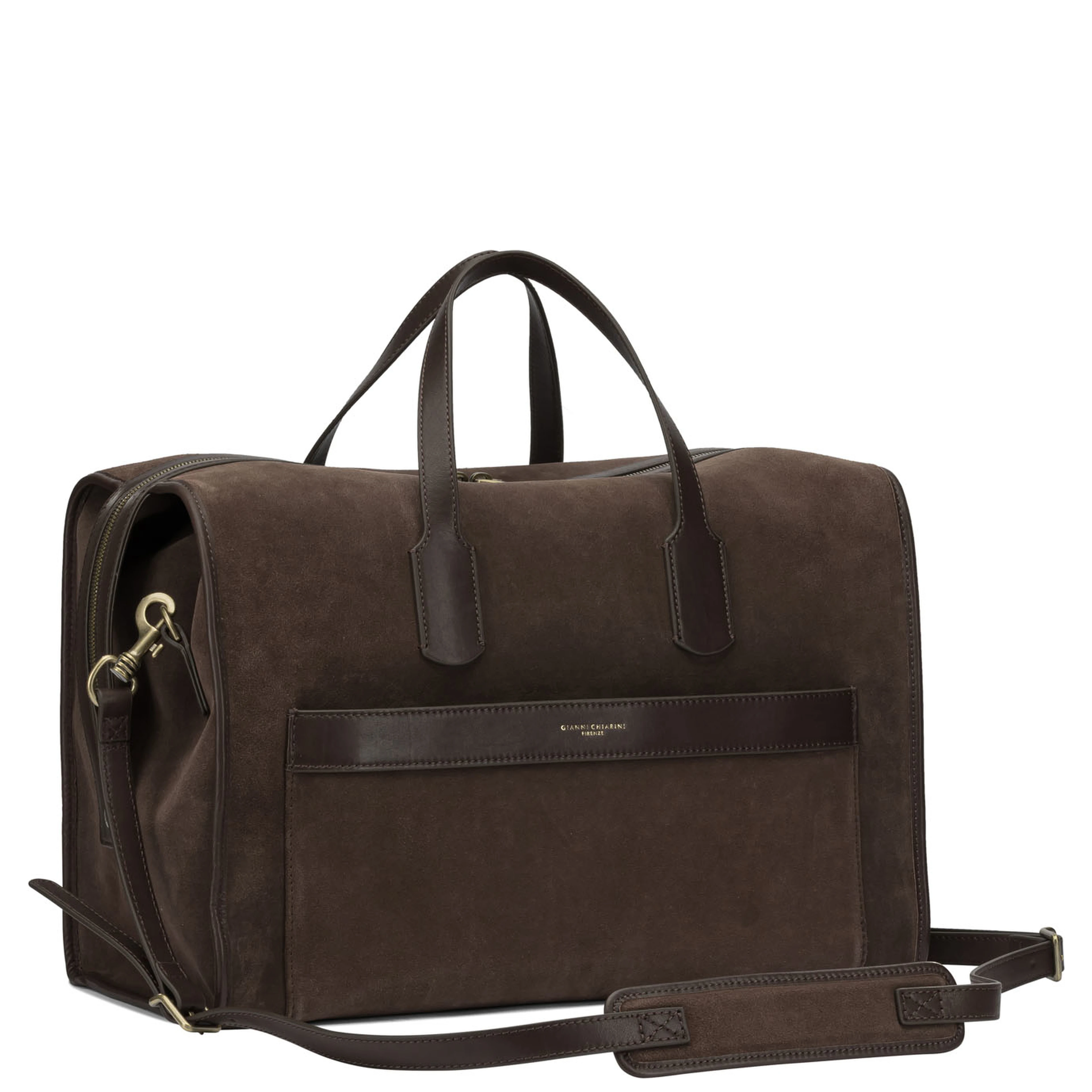Travel bag in suede leather