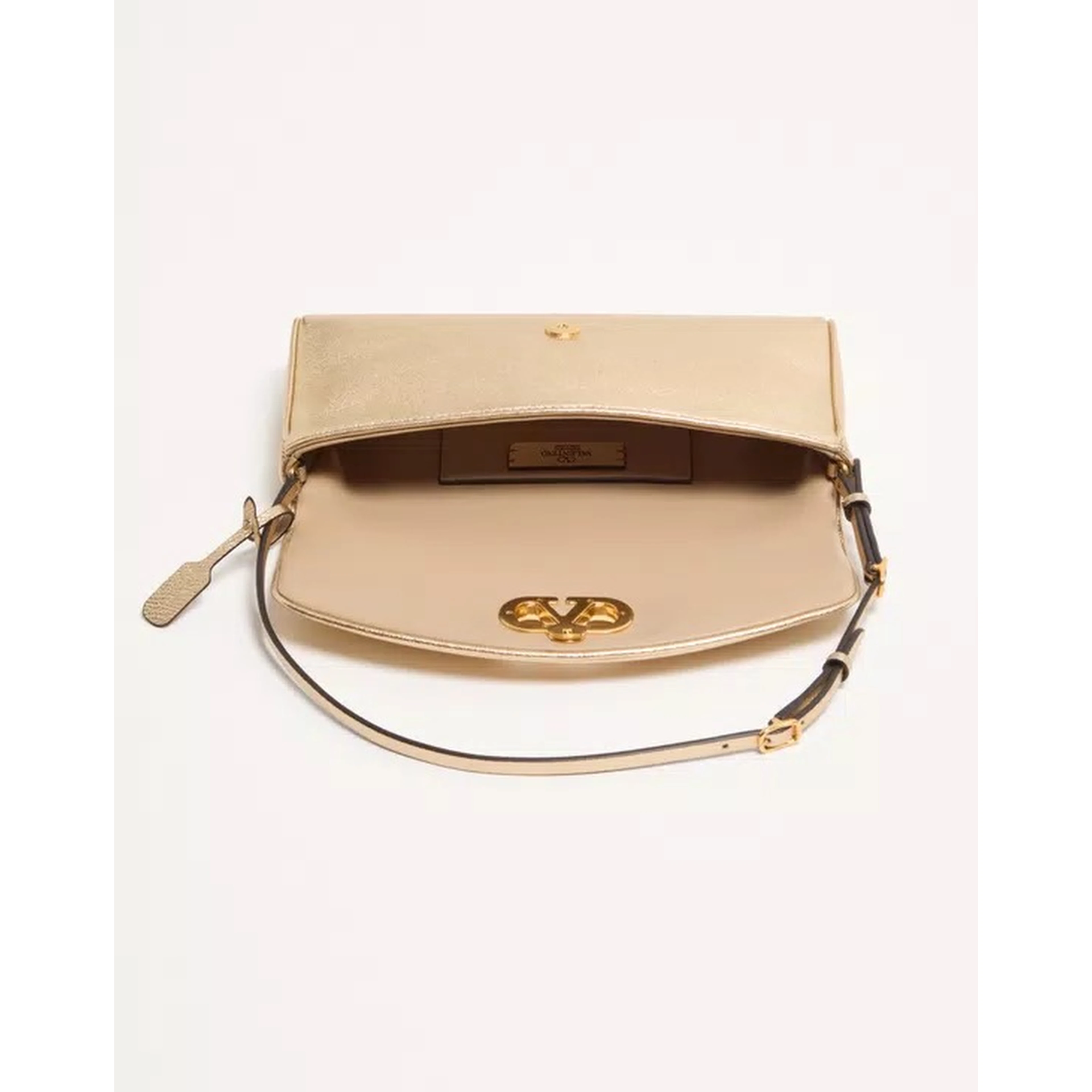 "DeVain" small shoulder bag in laminated nappa leather