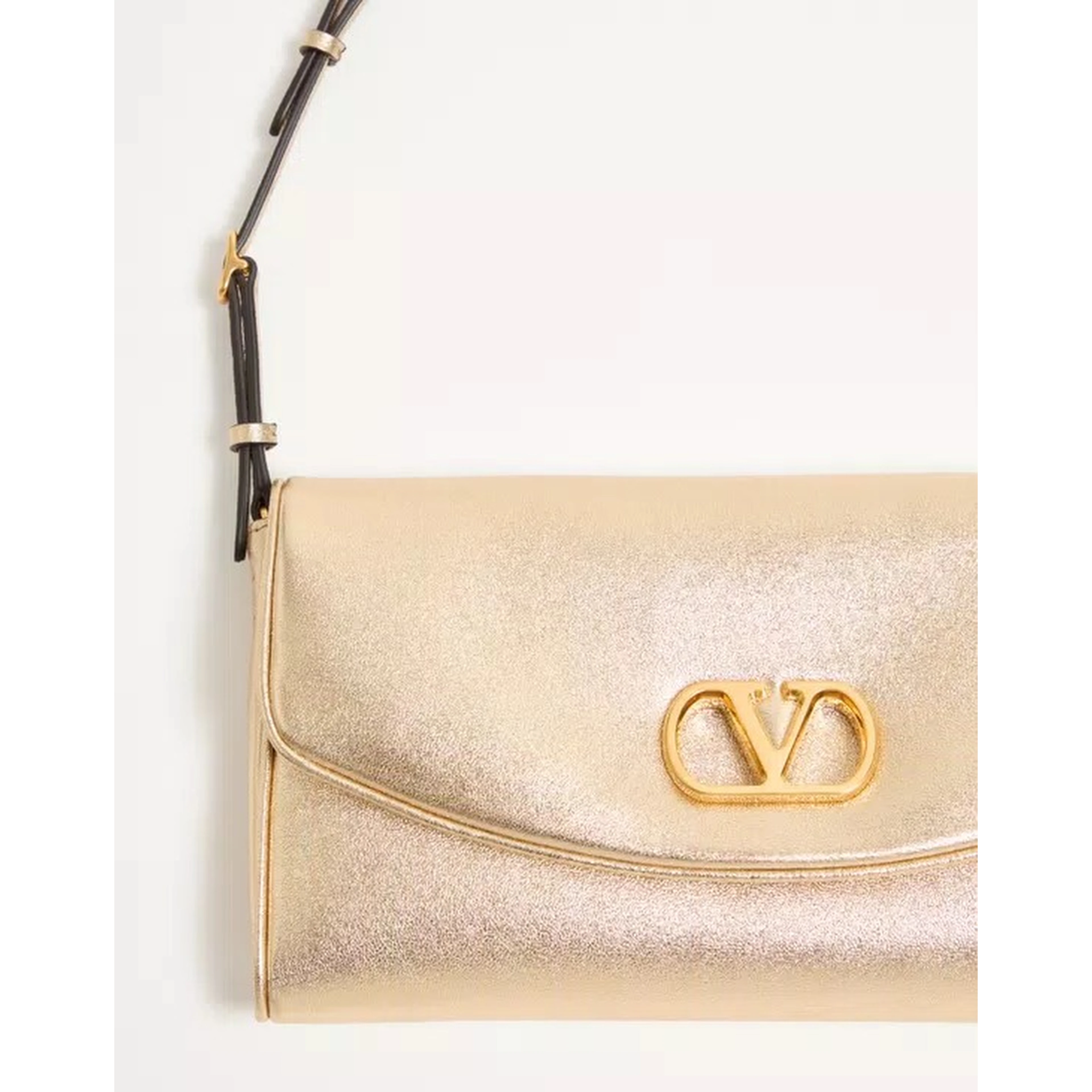 "DeVain" small shoulder bag in laminated nappa leather