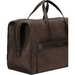 Travel bag in suede leather