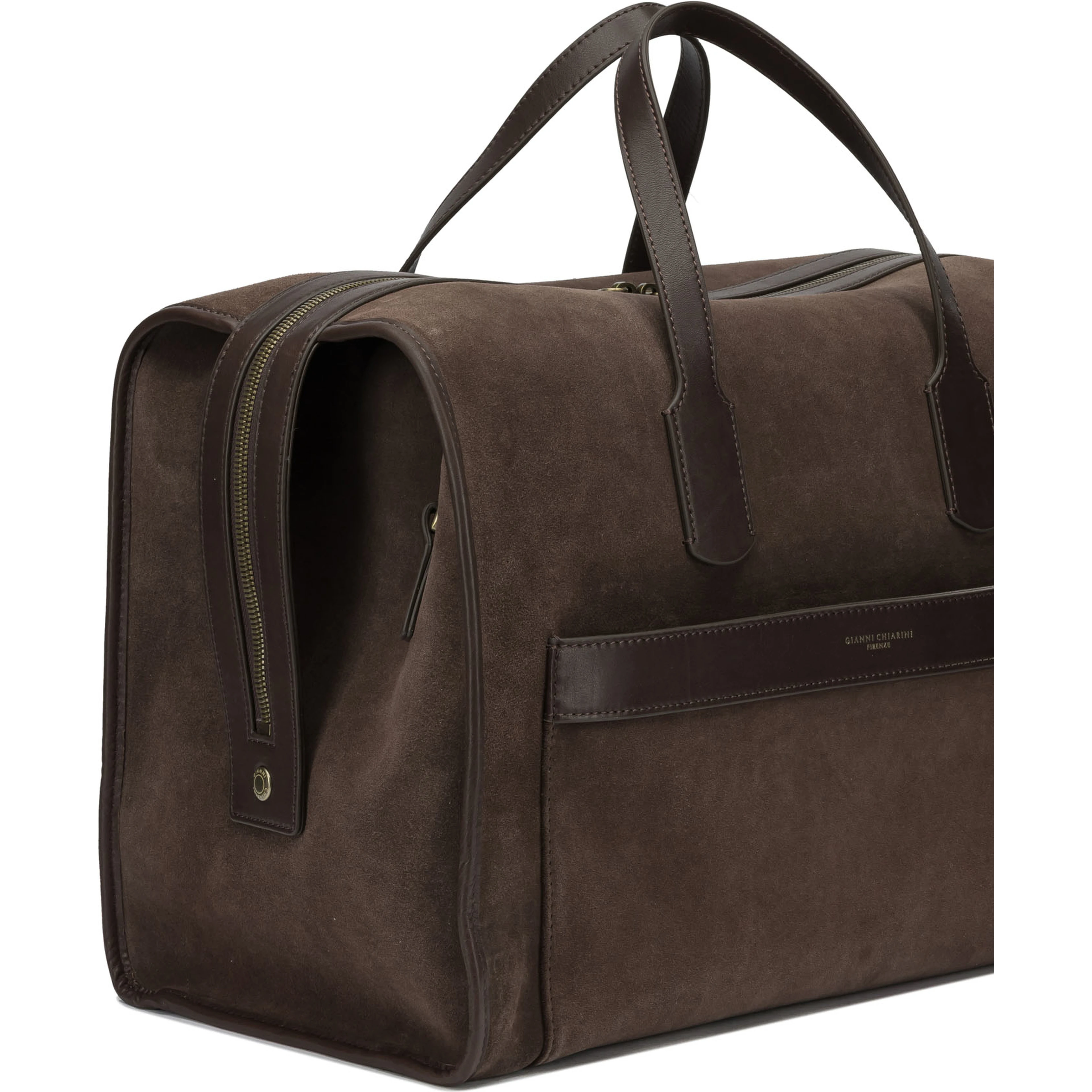 Travel bag in suede leather