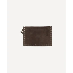 "Rockstud" suede clutch