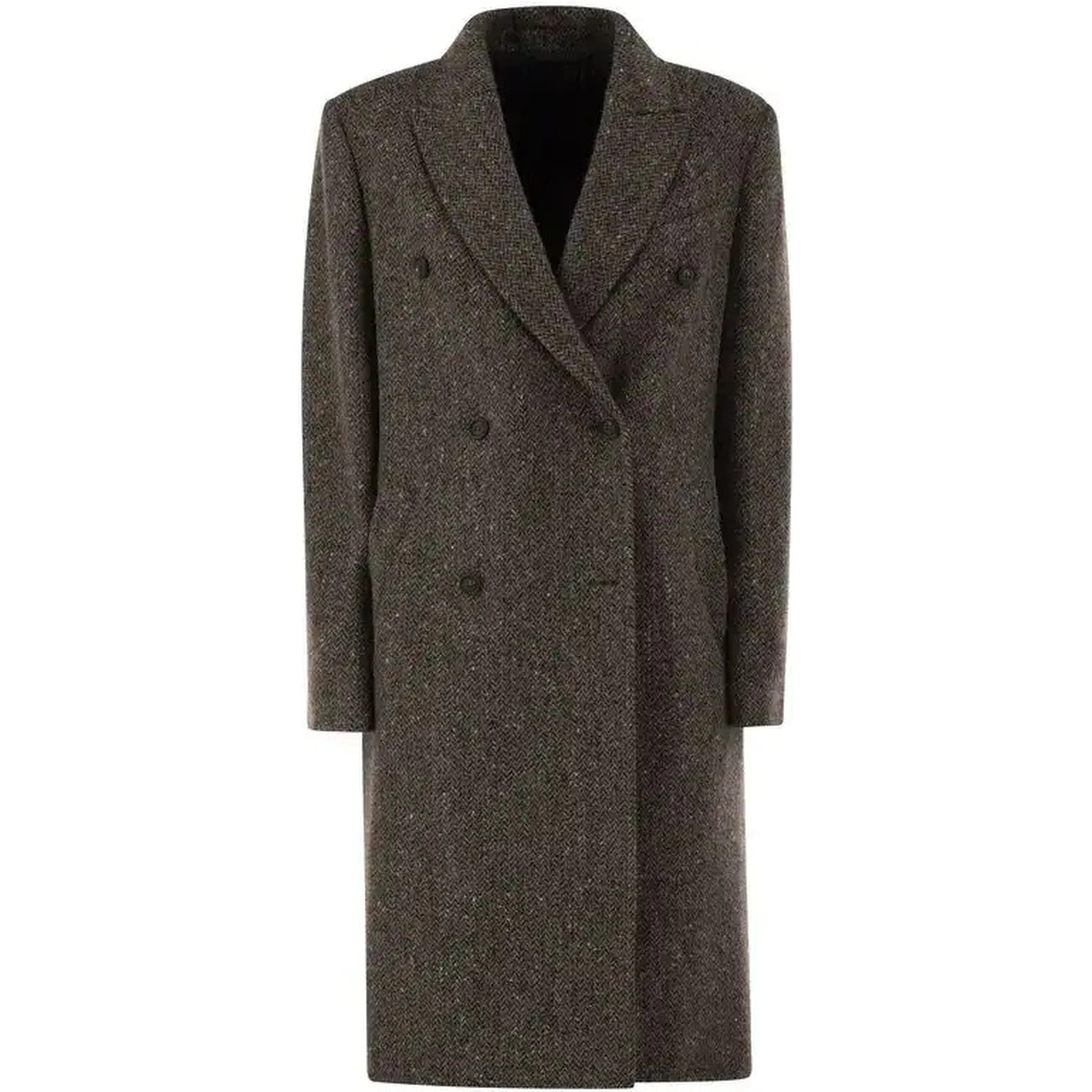 Double-breasted tweed coat