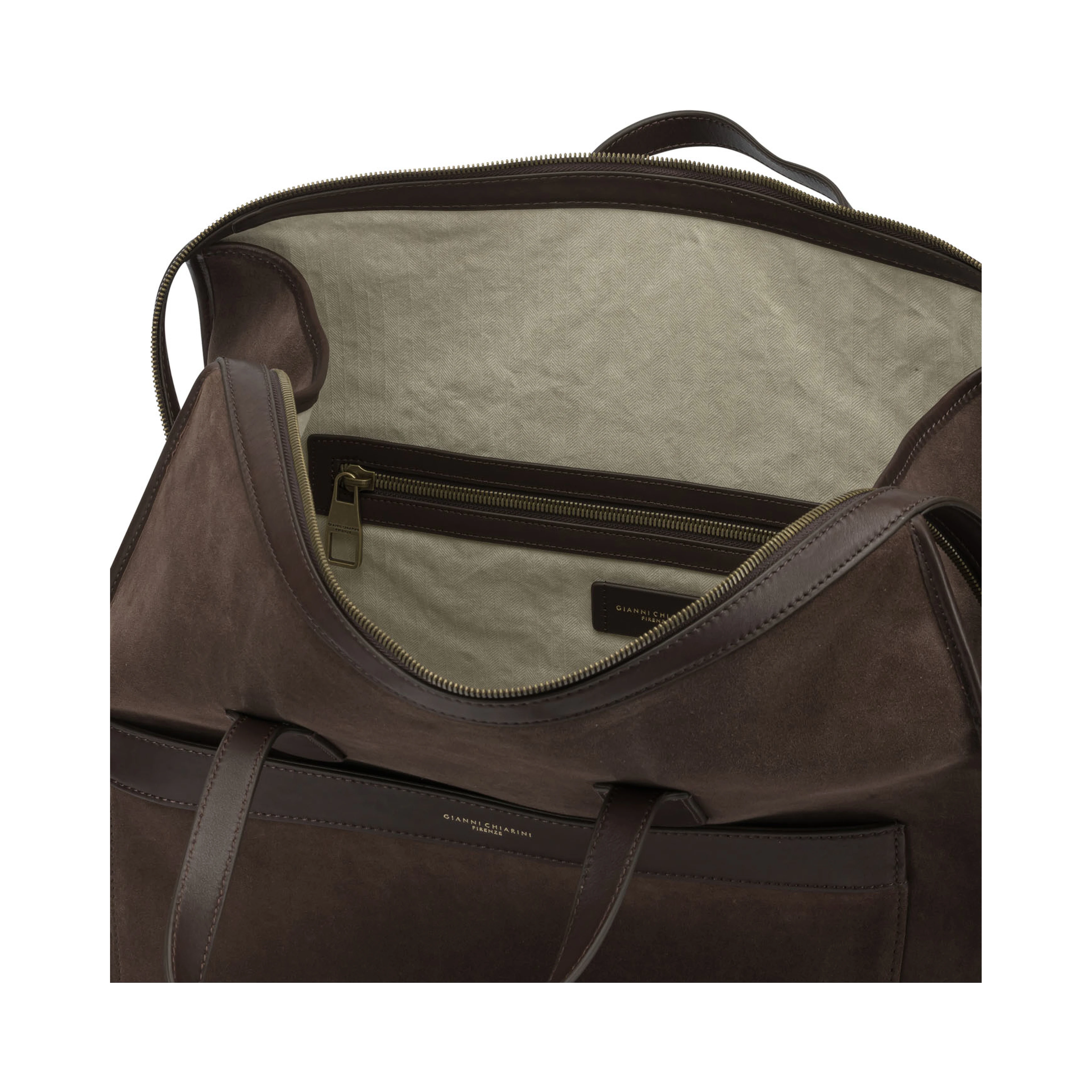 Travel bag in suede leather