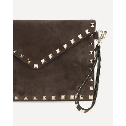 "Rockstud" suede clutch