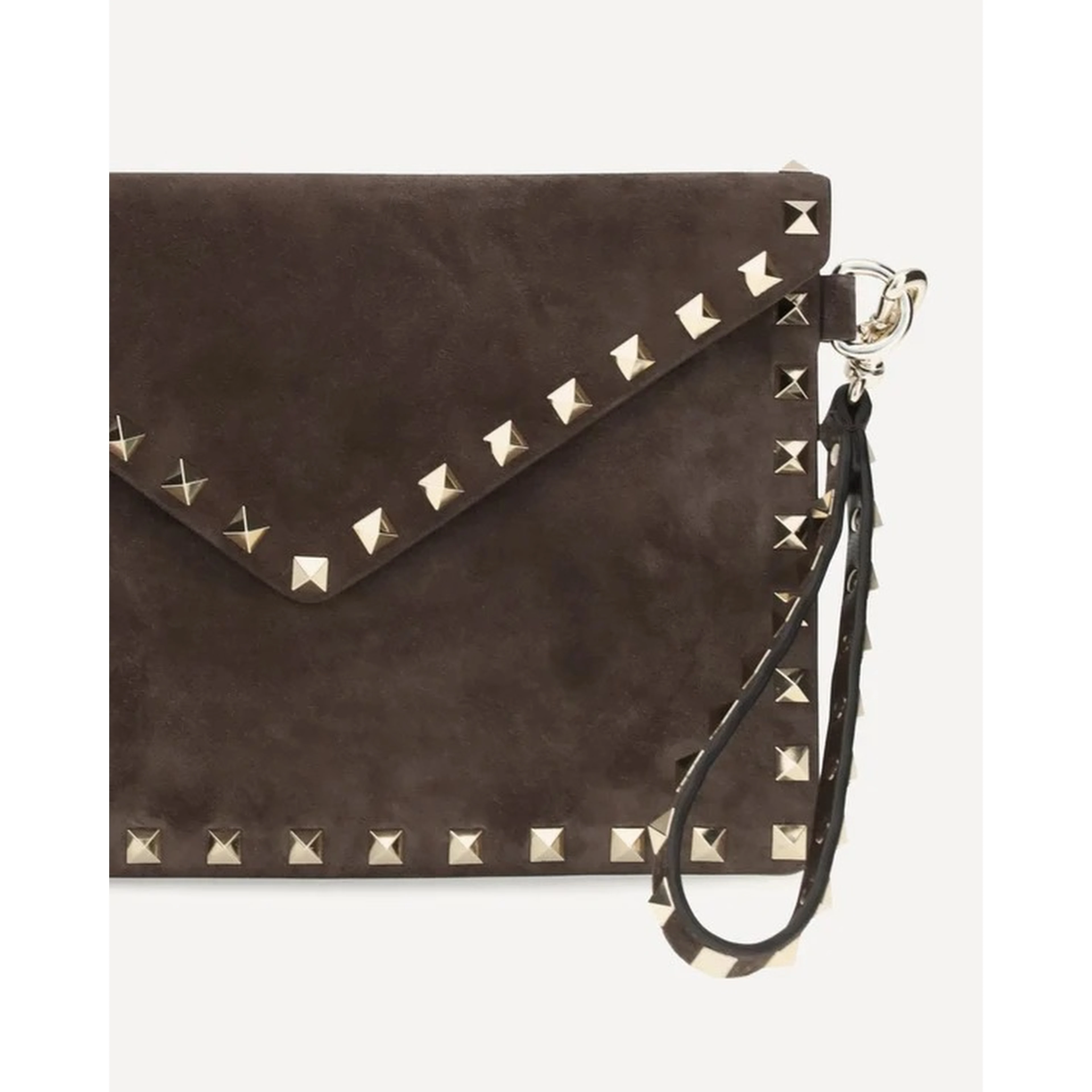 "Rockstud" suede clutch