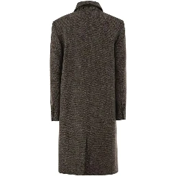Double-breasted tweed coat
