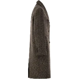 Double-breasted tweed coat