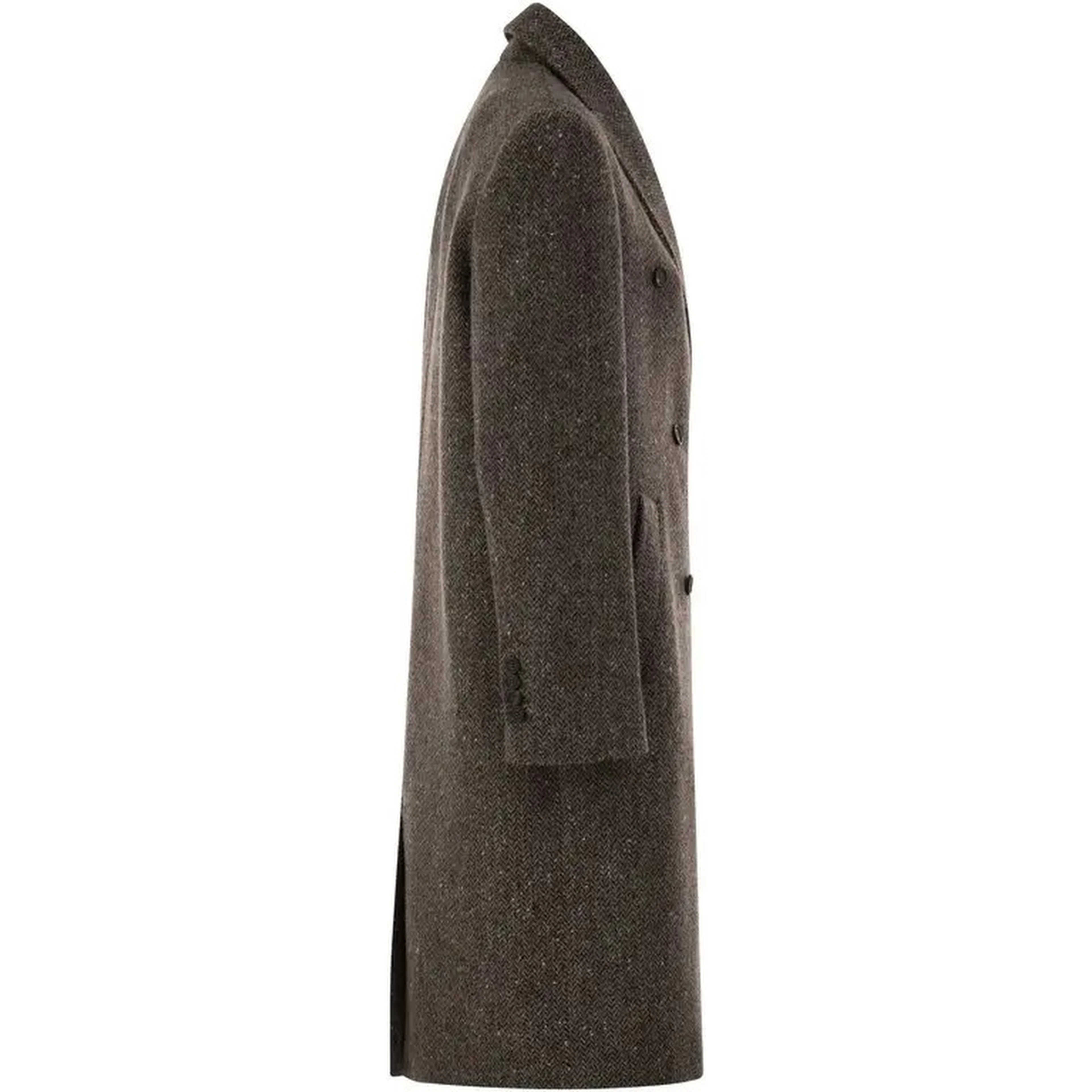 Double-breasted tweed coat