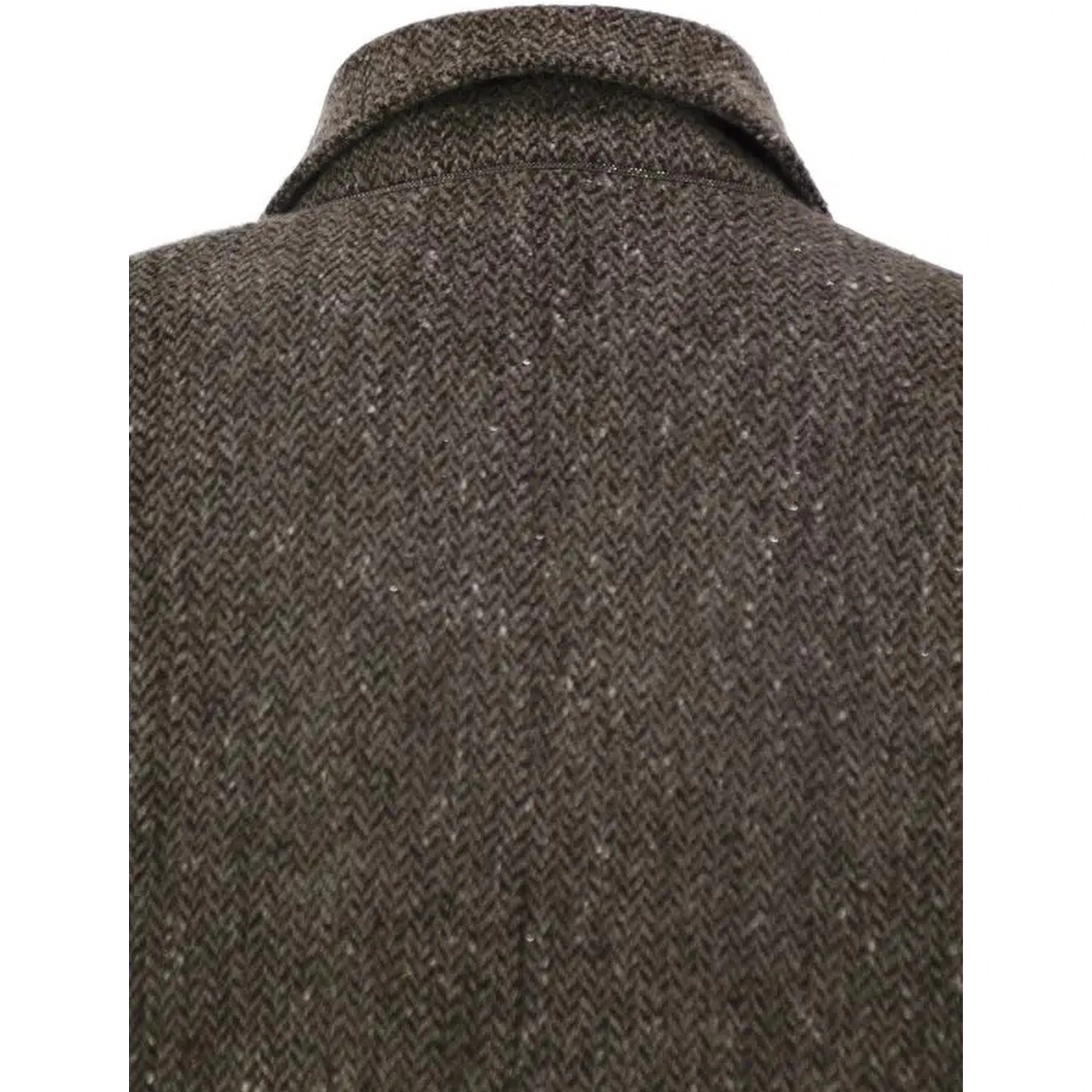 Double-breasted tweed coat
