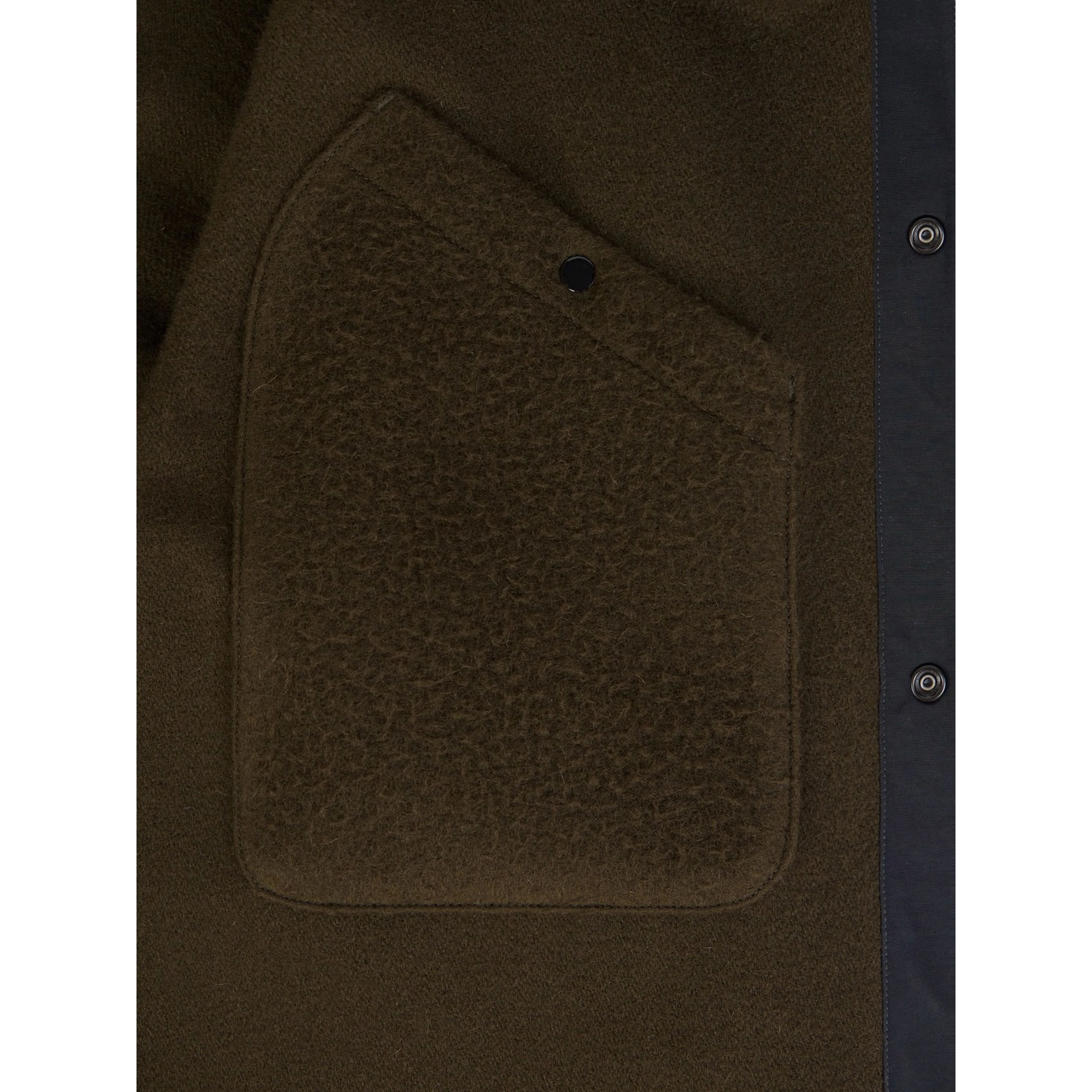 Nylon and wool overshirt jacket