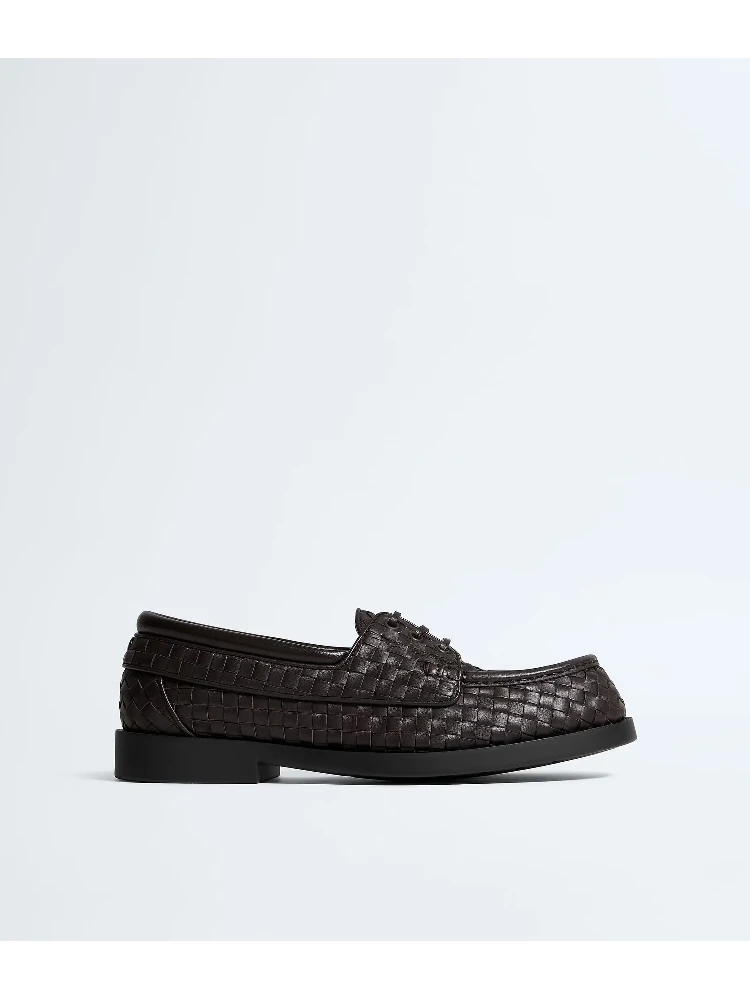 "Pier" laced loafers in woven leather