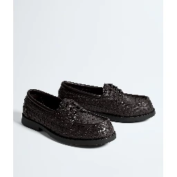 "Pier" laced loafers in woven leather