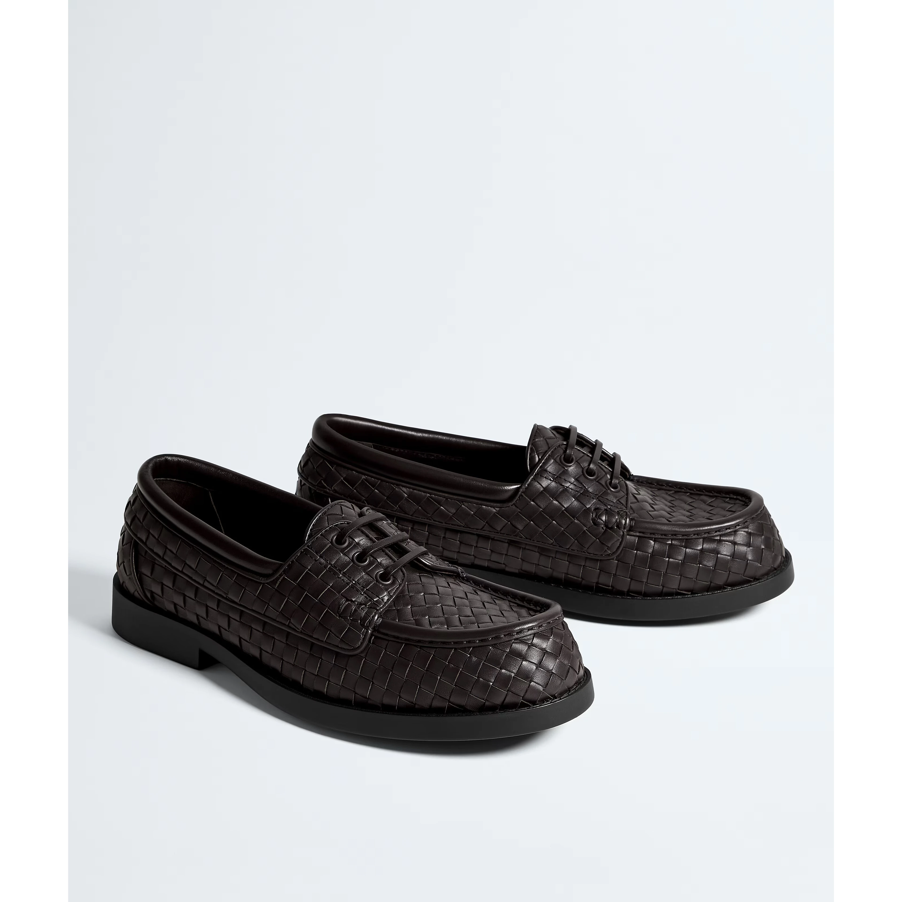 "Pier" laced loafers in woven leather