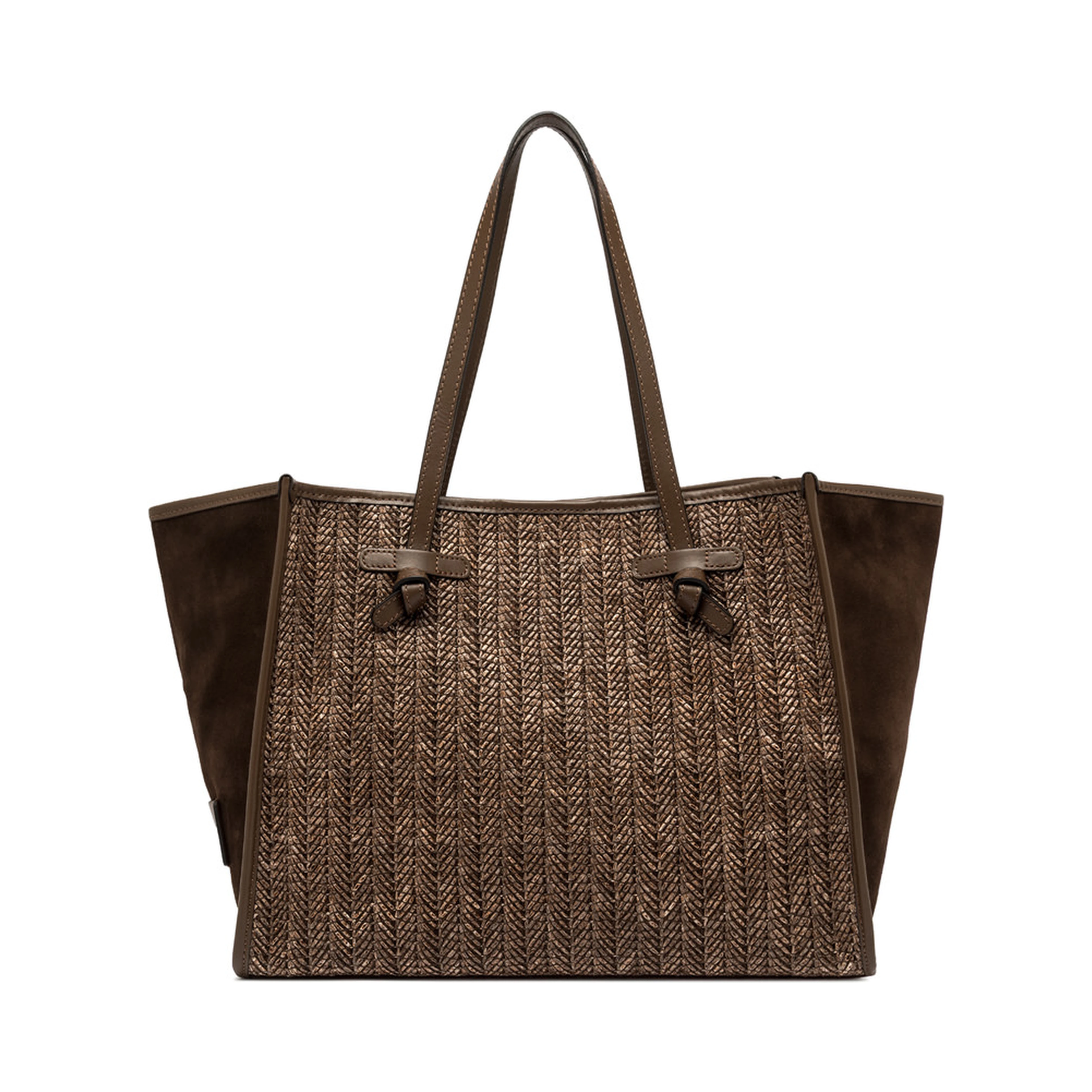 "Dua" shoulder bag in woven straw