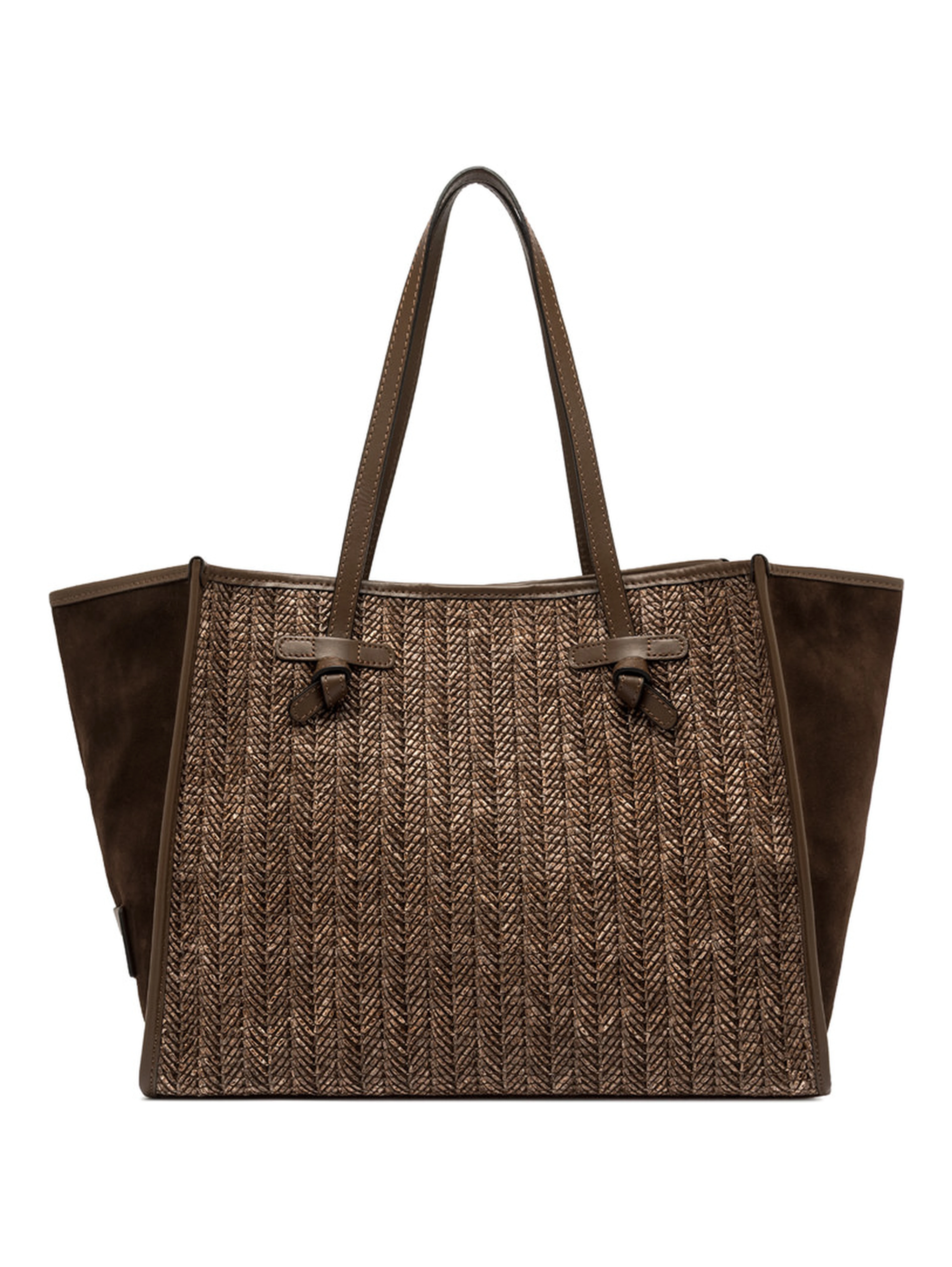 "Dua" shoulder bag in woven straw