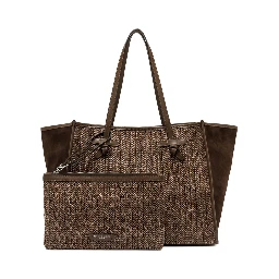 "Dua" shoulder bag in woven straw