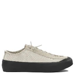 Sneakers in mixed leather and fabric