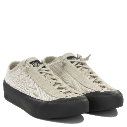 Sneakers in mixed leather and fabric
