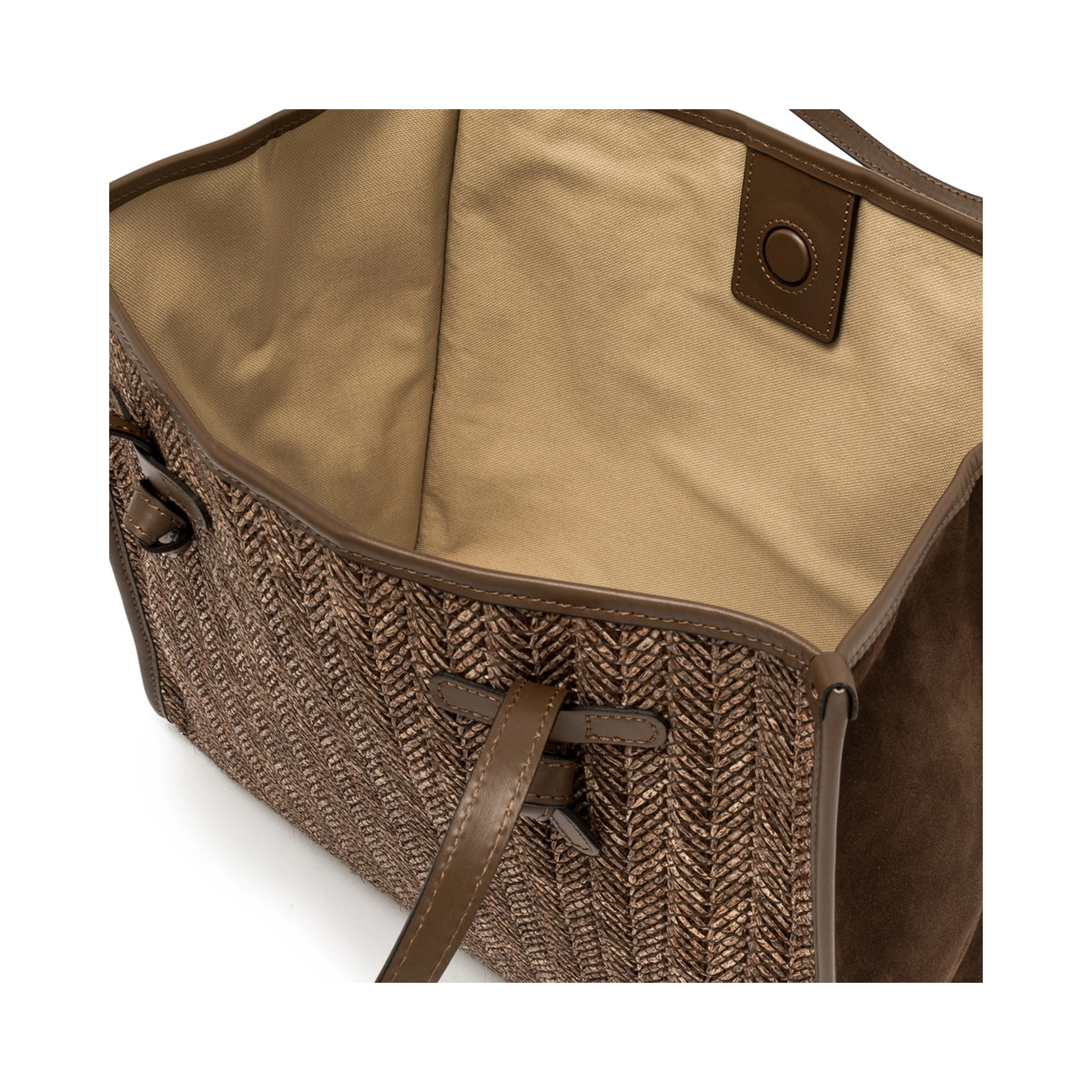 "Dua" shoulder bag in woven straw
