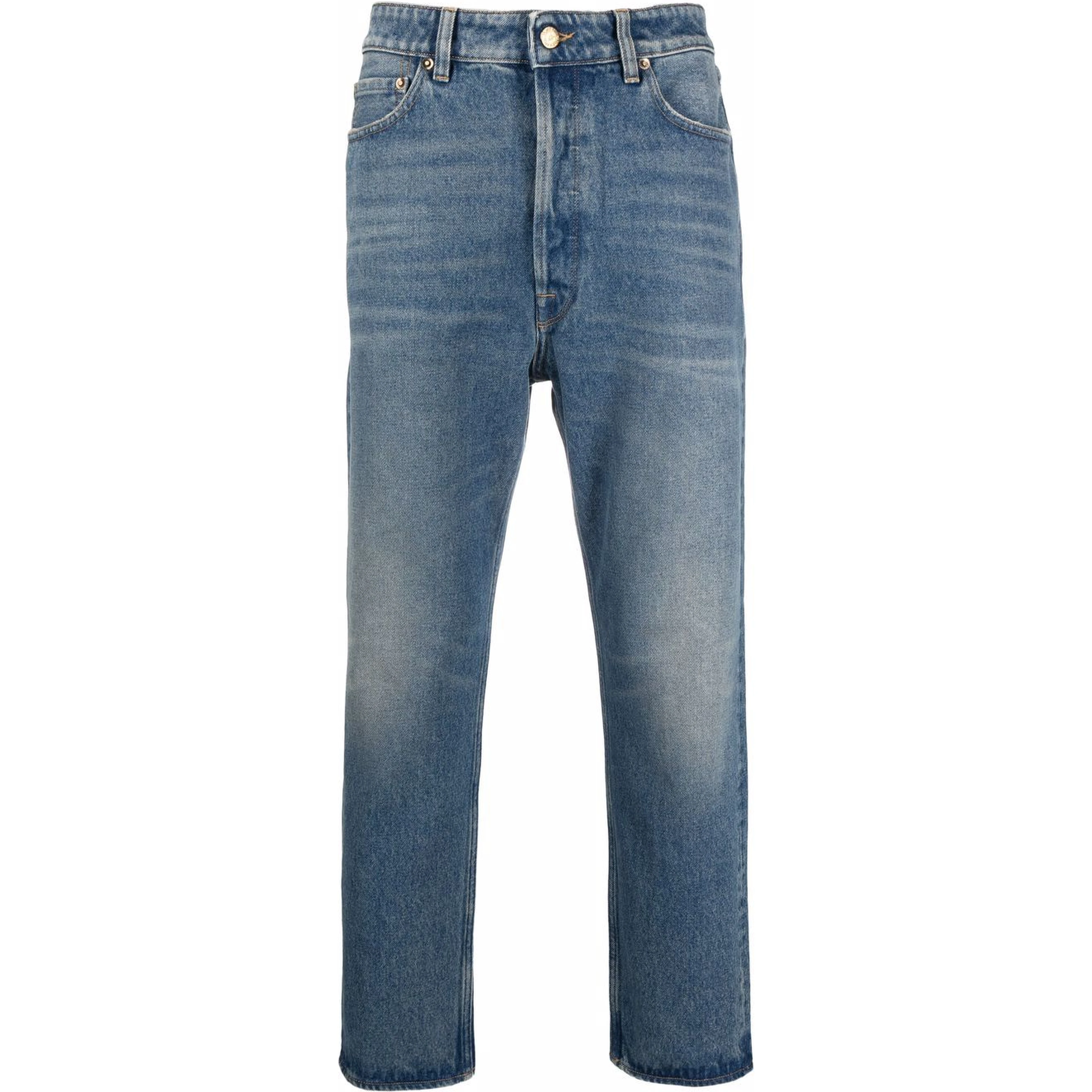Washed Denim straight leg jeans