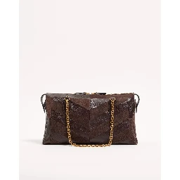 "Panthea" medium shoulder bag in suede and nappa leather