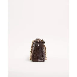 "Panthea" medium shoulder bag in suede and nappa leather