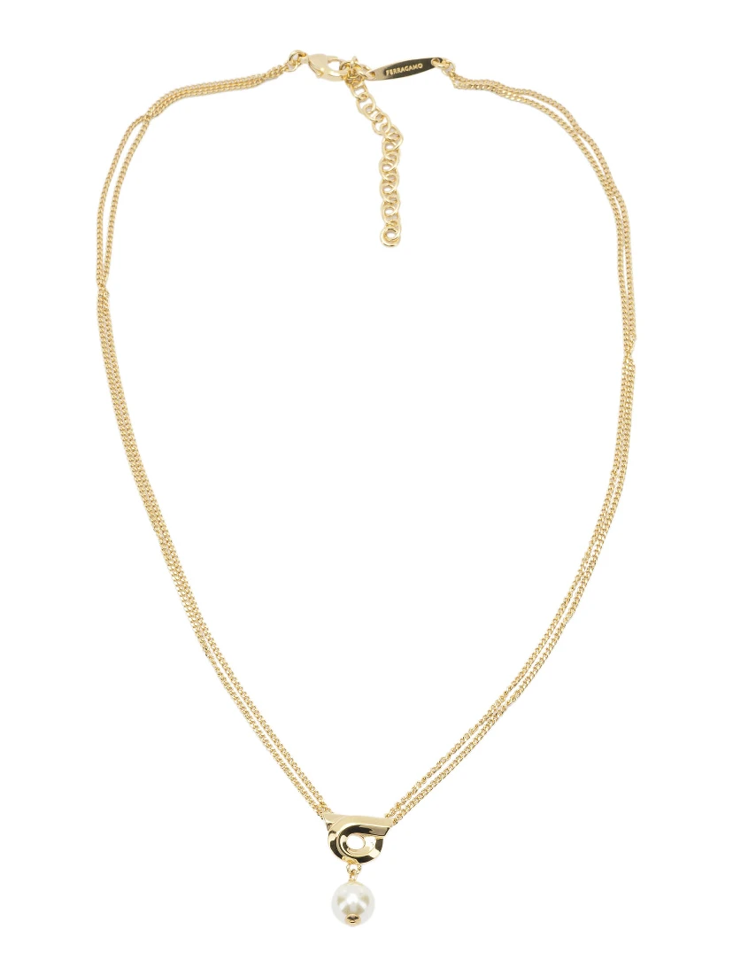 "Gancini" necklace with pearl