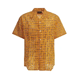 "Open Collar Nylon Airy Plaid" Casual Shirt
