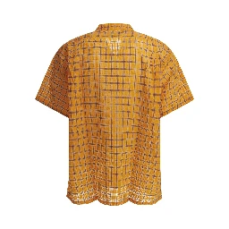 "Open Collar Nylon Airy Plaid" Casual Shirt