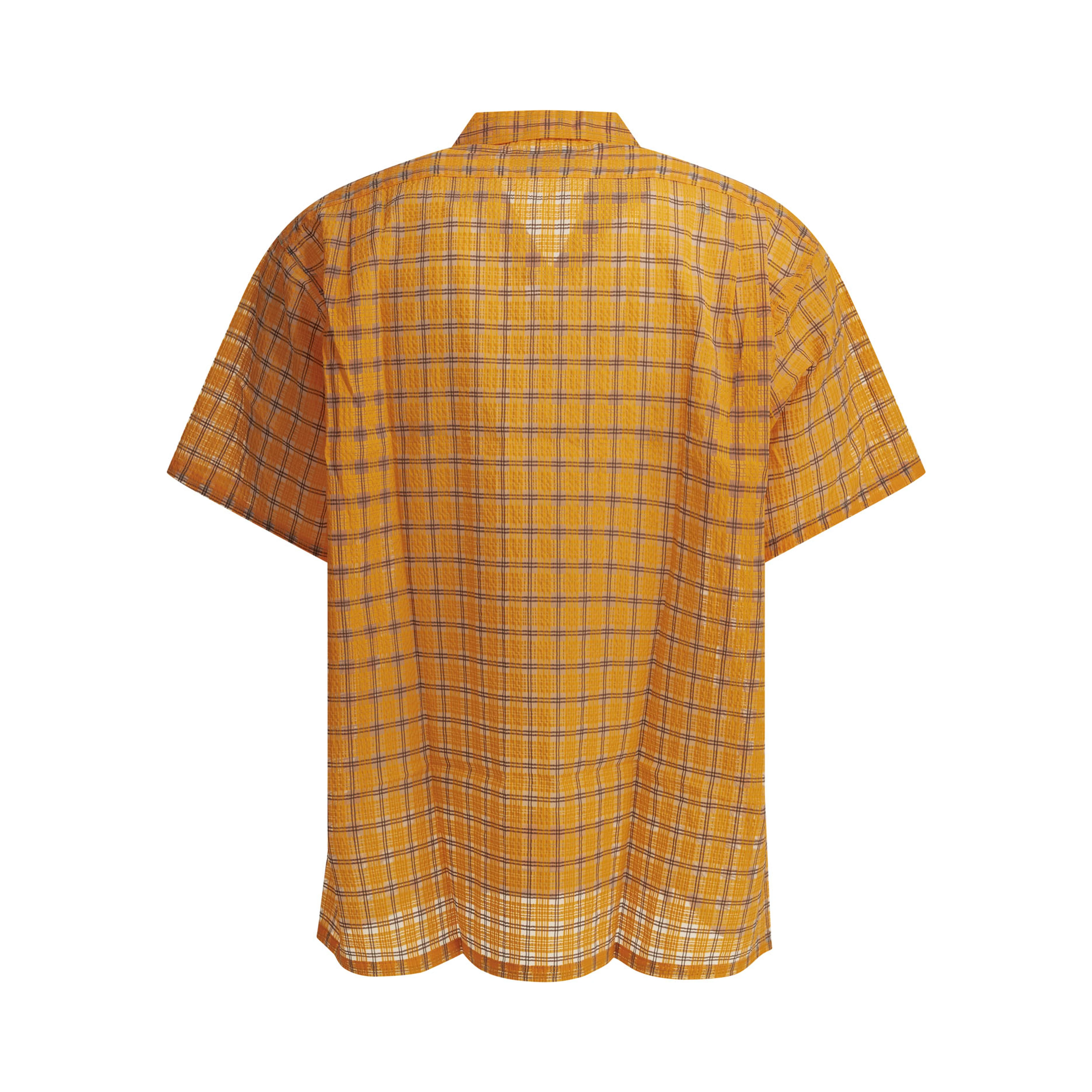 "Open Collar Nylon Airy Plaid" Casual Shirt