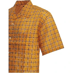 "Open Collar Nylon Airy Plaid" Casual Shirt
