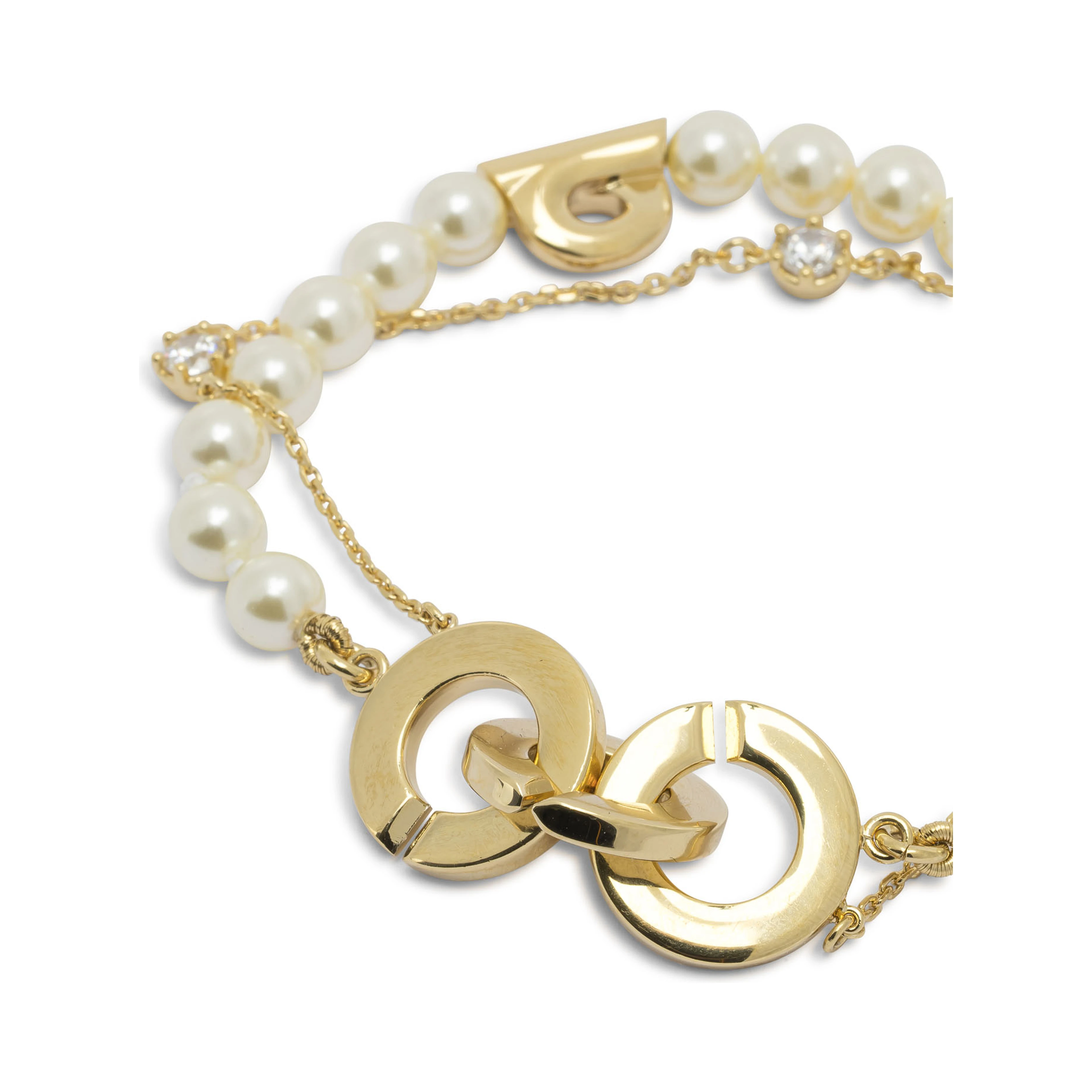 Double strand bracelet with pearls