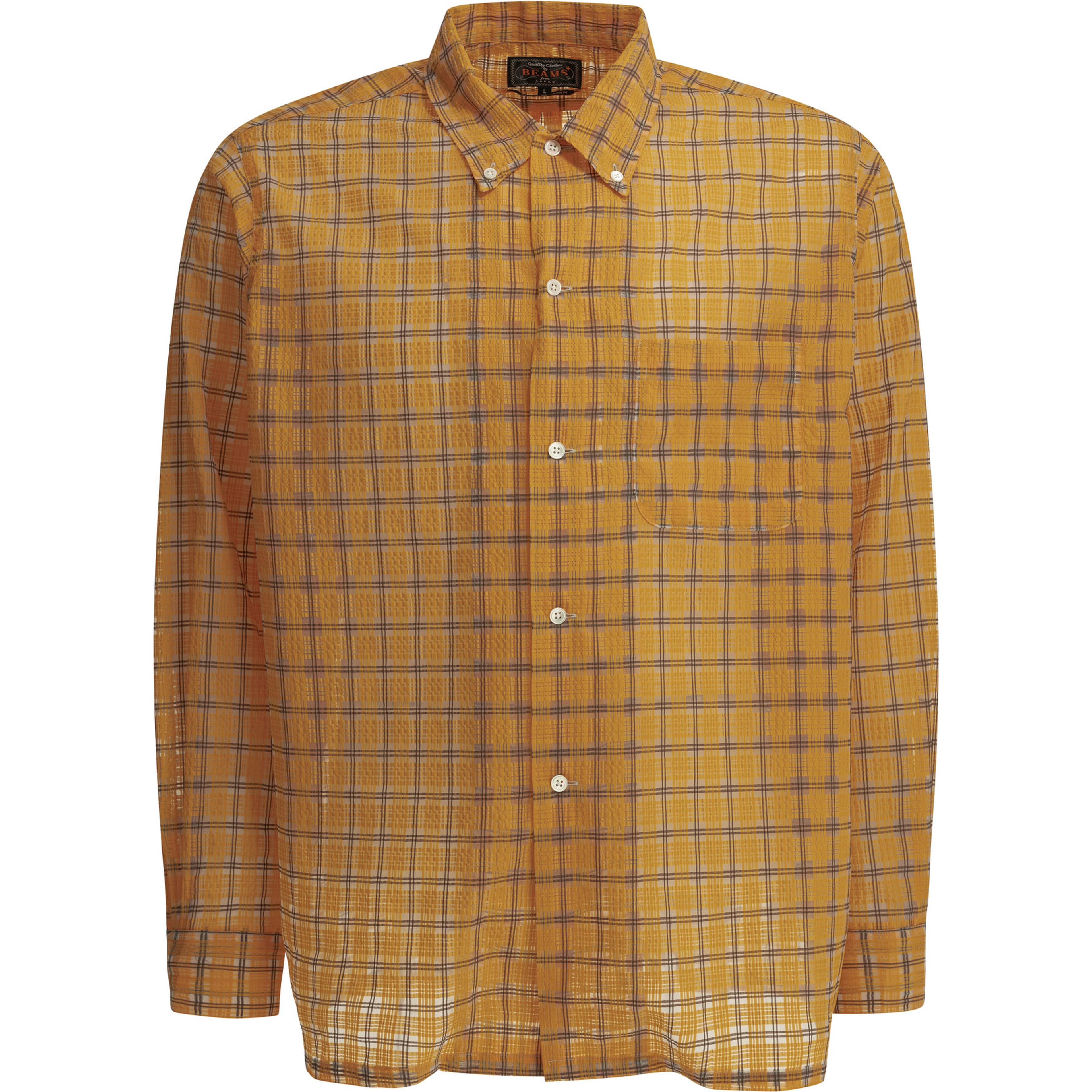 "Open BD Nylon Airy Plaid" Casual Shirt