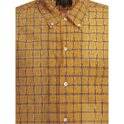 "Open BD Nylon Airy Plaid" Casual Shirt