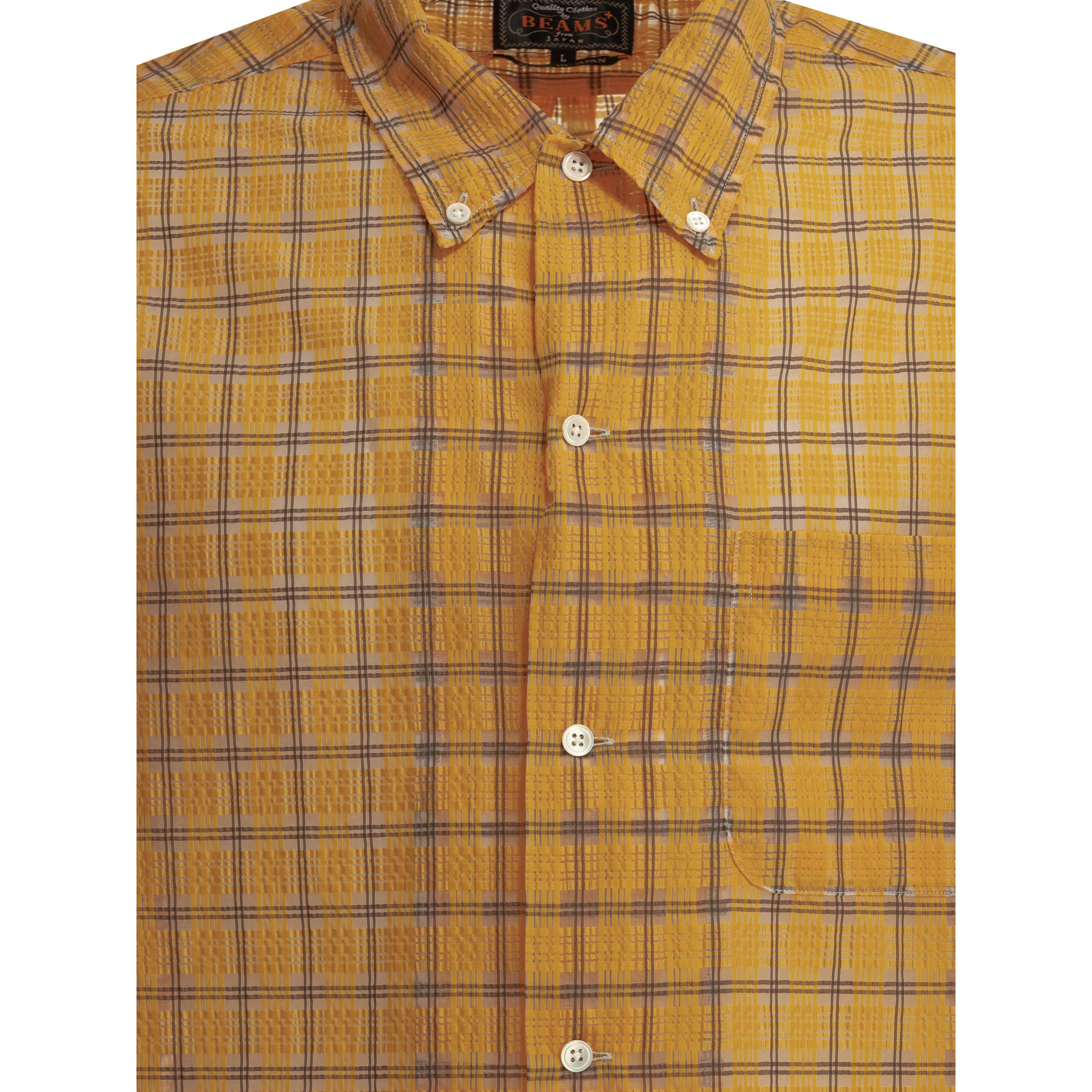 "Open BD Nylon Airy Plaid" Casual Shirt