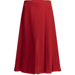 Flared midi skirt in silk