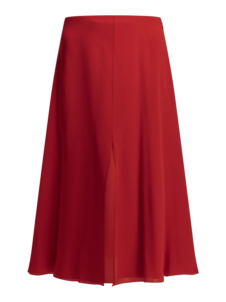 Flared midi skirt in silk
