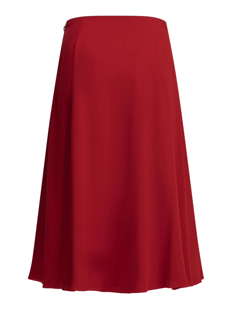 Flared midi skirt in silk alternative