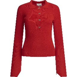 Merino wool polo sweater
