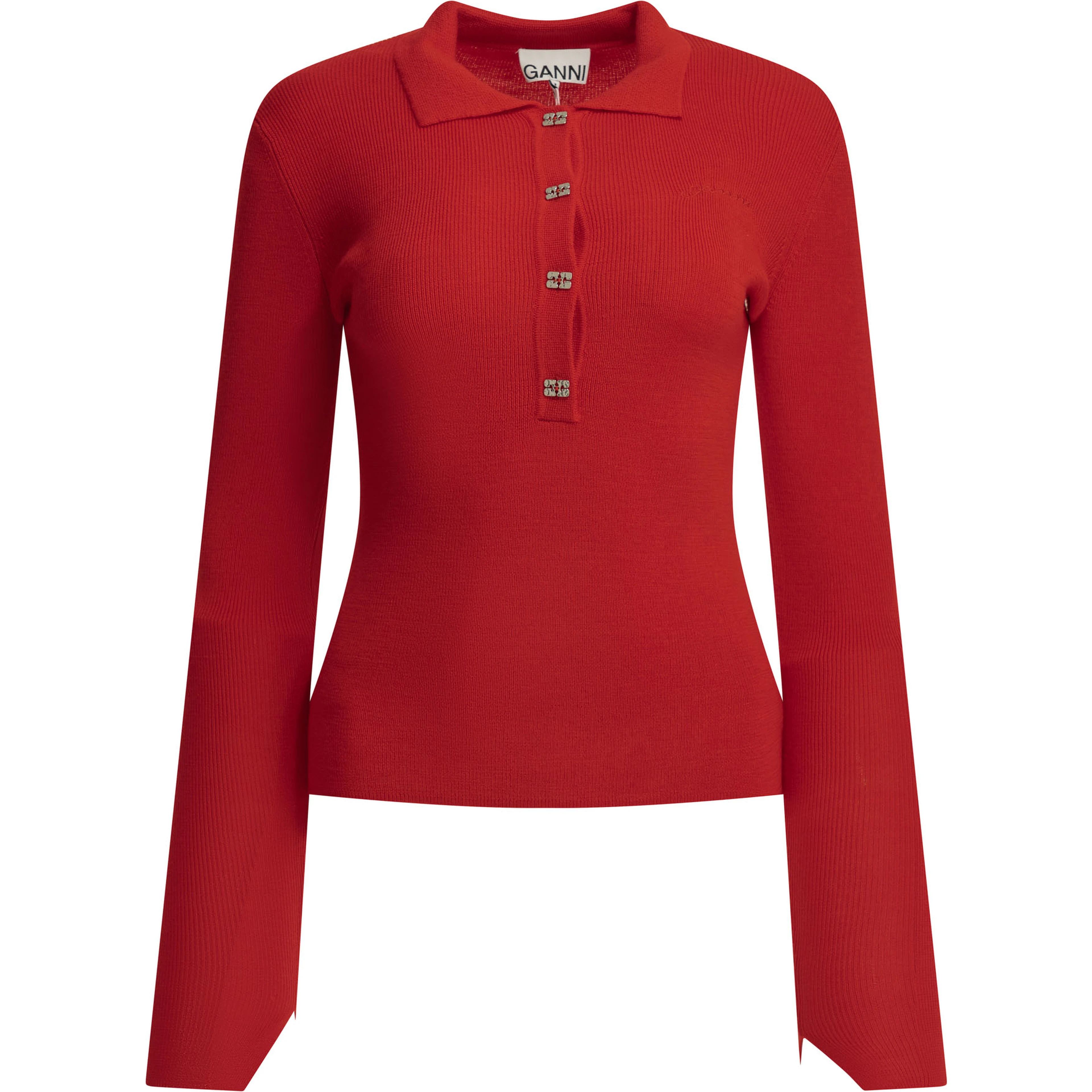 Merino wool polo sweater