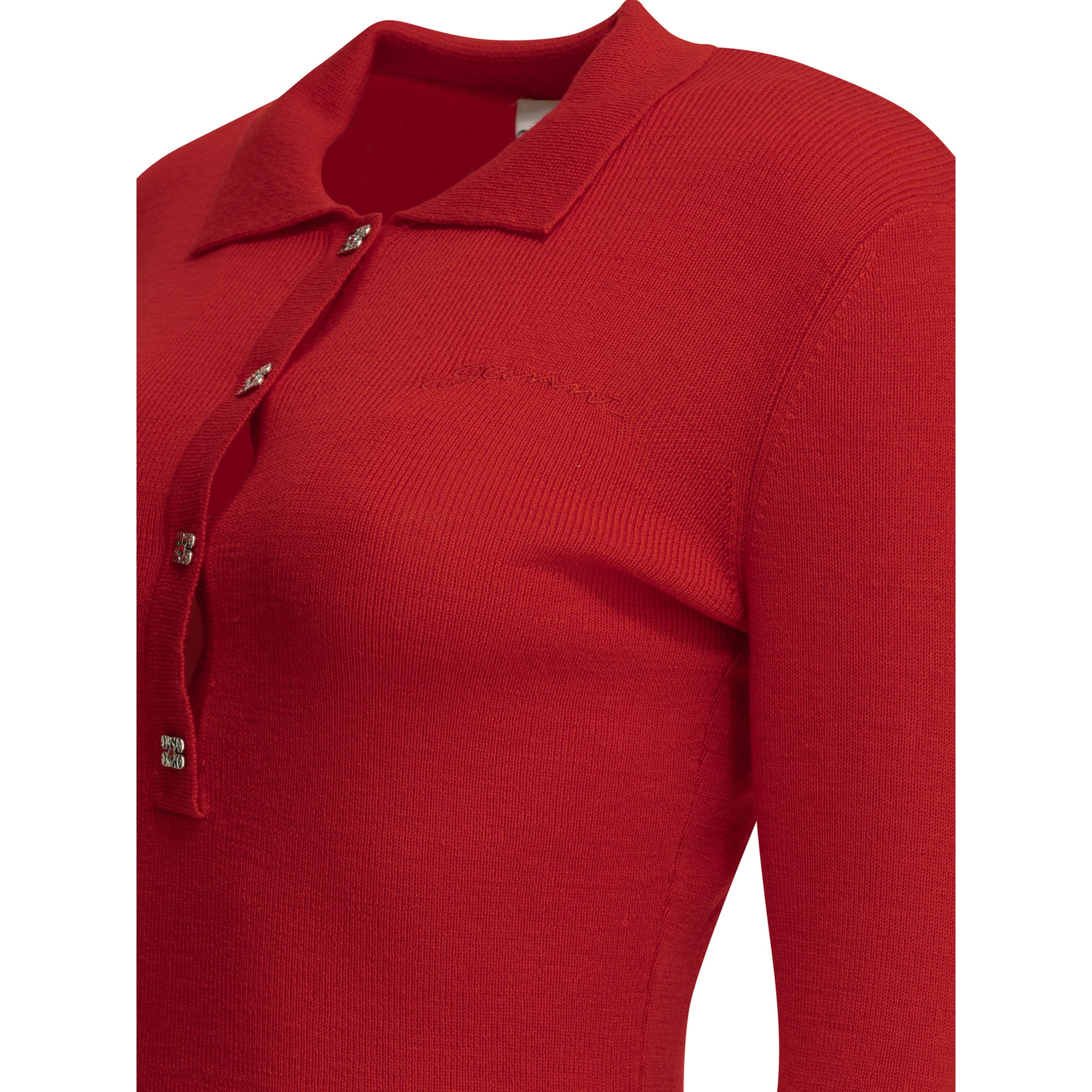 Merino wool polo sweater