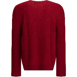 Wool and cashmere crew-neck sweater with logo