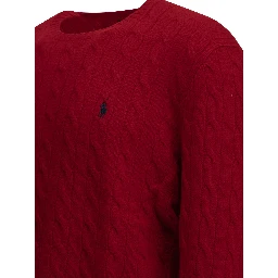 Wool and cashmere crew-neck sweater with logo