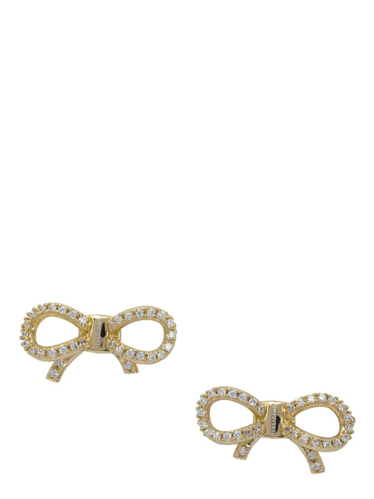 Bow earrings with rhinestones