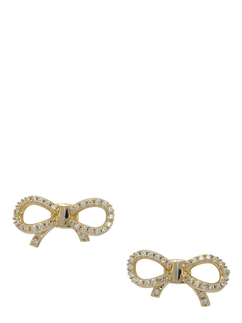 Bow earrings with rhinestones