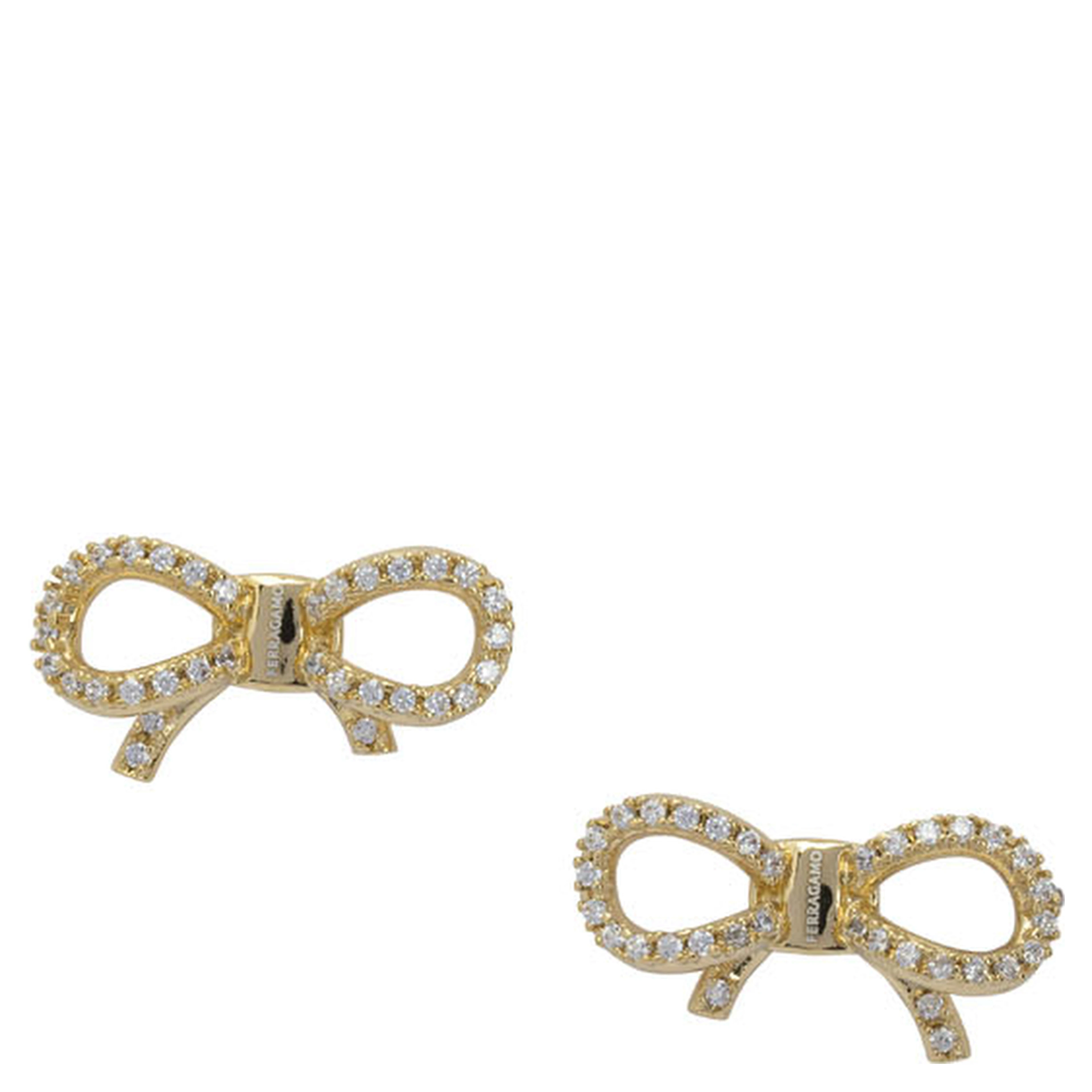 Bow earrings with rhinestones
