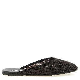 Black Recycled Polyester Flats